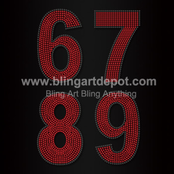 Numbers Six To Nine Rhinestone Iron On Transfers